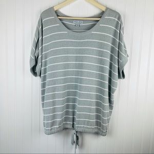 Barefoot Dreams Cozychic Ultra Lite Drawstring Gray Top Size Large